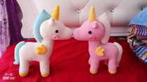 Mango Family Diy Pure Hand Crochet Hook Knit Unicorn Pendulum Wool Wire Doll Finished Product