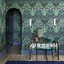 Original imported wallpaper American plant flowers background wall living room bedroom villa environmental protection model room porch wallpaper