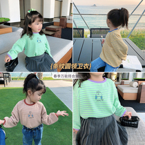 abao childrens spring dress striped sweater round neck pullover girl foreign style wear long sleeve baby fashionable base coat
