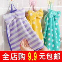  Hand towel pure cotton childrens special kitchen wash face suction hanging cute Korean hair princess adult cartoon