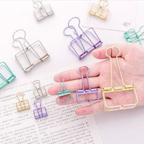 Brief Metal Hollowed-out Long Tail Clip Creative Stationery Handbill Cute Color Office Document Dovetail Clip Paper Clip