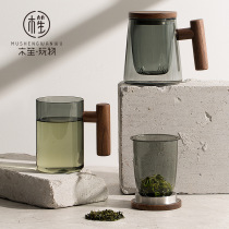 Wood Sheng Plaything Glass Tea Cup Tea Water Separation Cups Mens Office Tea Drinking Water Cup Day Style Filter Tea Cup
