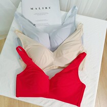 Soft and simple high-grade feeling too comfortable red D brand scissors underwear bra gathering seamless non-steel bra