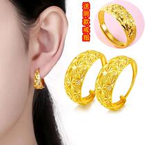 Chow Tai Fook beauty star 18K gold earrings earrings retro earrings send mother 999 gold jewelry ears