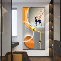 Entrance to the family Xuanguan Decorative Painting Corridor Aisle Wall Painting Vertical version Modern Brief Nordic Living room Fiction Hanging Painting Elk Deer