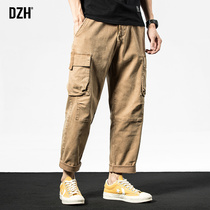 Good casual pants trousers mens pants khaki pants mens autumn spring and autumn overalls mens straight pants loose straight tube