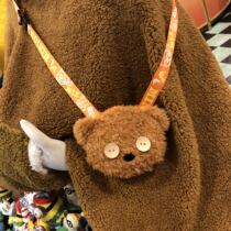 Japan USJ Universal Studios timu Bear plush cartoon cute zipper messenger bag card cover