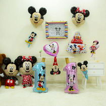 Disney birthday decoration Mickey Minnie childrens party aluminum film balloon dress theme scene layout