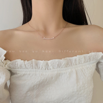 Simple temperament word smiley face diamond necklace ins cold wind niche design sense choker female tide Net Red