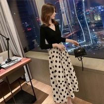 2021 early autumn clothes New temperament Imperial sister wind thin two-piece foreign-style goddess light mature early autumn Net red dress skirt