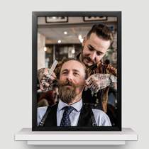 New vintage mens oil head museum hairstyle decoration painting barber shop hair salon poster personality modeling wall hanging painting