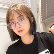 Ultra light retro transparent glasses frame can be equipped with lens myopia Korean plain face small frame student plate frame male