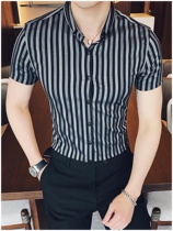 Short sleeve shirt men 2020 Summer new Korean trend handsome youth stripes men casual Joker shirt men