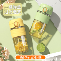 High Face Value Glass Cup Water Cup Womens Tea Cup Coffee Cup Office Portable Tea Water Separation Flower Tea Mug New