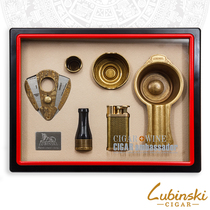 LUBINSKI cigar set cigarette gift box Cigar scissors windproof lighter ashtray mouthpiece high-end gift