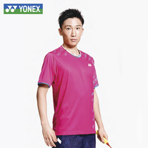 2021 new YONEX YONEX badminton suit men and women short-sleeved top peach field Xiandou match suit yy