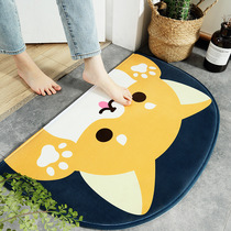 Nordic cartoon Fallace semicircular home entrance mat home bedroom bathroom door absorbent non-slip mat