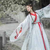 Silver Fox Hanfu female spring and Autumn Wei and Jin wind suit female wide sleeve flowing fairy skirt Chinese style waist-high skirt original costume female