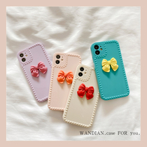 Naughty South Korea Collision Color butterfly knot Apple 11 mobile phone shell iphone12promax xr xsmax 8plus brief about 7p creative x autumn and winter se