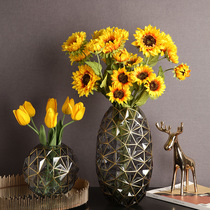 Nordic Light Lavish Sketching Glass Vase Swing Piece Creative Living Room Flower Arrangement Transparent Hydroponic For the Decorative Floral