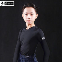 Dynasty Latin boys boys practice clothes childrens Chinese dance clothes tops childrens short-sleeved Latin dance clothes