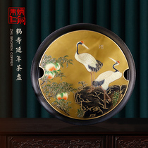 Zhu Bingren copper simple household copper tea tray water storage dry bubble table kung fu tea set crane life tea tray