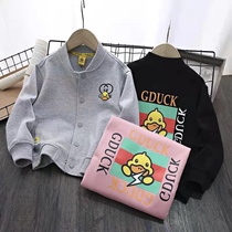 Little Yellow Duck G DUCK Childrens Autumn Jacket Baseball Uniform 2022 Spring New Western Style Childrens Spring and Autumn Middle-aged Children