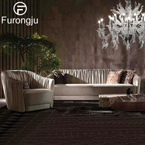  Furongju postmodern fabric sofa living room combination three-person sofa complete decoration Light luxury Hong Kong style whole house customization