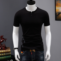 Summer short sleeve T-shirt men Cotton Chinese style national tide ink landscape painting printing trend body shirt men half sleeve clothes