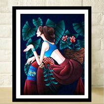 Meditation cross stitch 2021 New thread embroidery living room home Chinese style character beauty series 2020 full embroidery