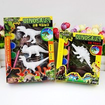  Painted dinosaur coloring hand-painted model toy primary school students handmade white billet graffiti production coloring color painting mold