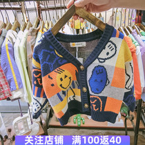 Childrens sweater boys knitted vneck cardigan jacket autumn 2020 new Korean childrens clothing foreign style 5 baby coat