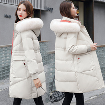 Down Jacket Woman Winter Dress 2022 Winter New Light Thin White Duck Suede Real Hair long Burst Thickened Jacket