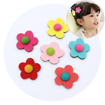 South Korea floral headdress woolen flower bangs magic sticky hair childrens jewelry hair accessories hairhairclip color small flowers