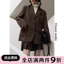 Oyang Joy Pop Retro Dark Tattoo Fur Coats Women Small Sub Autumn Winter Style Superior Loose Casual Blouse Jacket