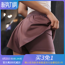  Sports shorts womens double layer anti-walking loose running quick-drying yoga hot pants hip-lifting fitness casual shorts to wear outside