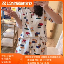 Japanese gp Snoopy pajamas Summer pure cotton short sleeve two pieces of cute cartoon