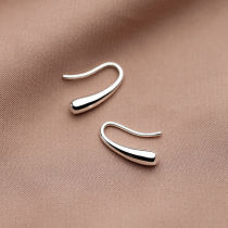 Sleeping without picking earrings female s925 sterling silver drops earrings simple temperament Net red ear hook students earrings tide