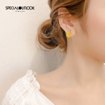 Flower earrings small daisy earrings simple temperament bow earrings female sterling silver 2020 New Tide sweet