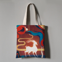 Painting Tracer Dunhuang Nine Color Deer Sails Cloth Bag Single Shoulder Bag Environmental Protection Shopping Bag Ventron Fresco Gift Custom DIY