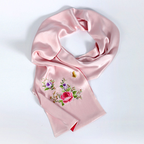 Shu embroidery hand embroidery double-sided silk embroidery Mulberry silk shawl scarf to send mother Sichuan Chengdu special gifts