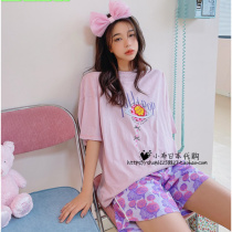 Japan Gelato Teenage Girl Cartoon Stick Candy Short Sleeve Casual Pyjamas Womens Summer Home Suit Suit Can Be Worn Out