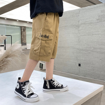 Boys overalls childrens clothing childrens pants summer wu fen ku casual pants Western style fashionable summer tong zhong ku-music of the tide