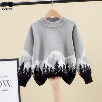 Boys autumn and winter style Childrens sweater new 2021 exploits foreign air CUHK Scout thickened and thickened undershirt winter clothing wave