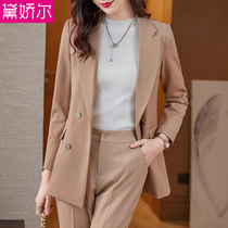 Small suit suit womens autumn and winter 2021 New apricot Korean temperament thin high-end fried street small suit