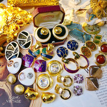 Vintage Atlantic Comeback Antique Jewelry and European Gilded Enamel Zircon Stone Gorgeous Medieval Elegant Palace Wind Ear Clip