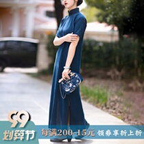 The spring and summer Chinese style of the Republic of China style retro silk fragrant cloud yarn Chinese style one city wind catches ancient method cheongsam women