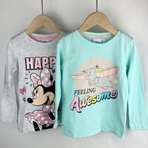 D Home 3-6 years old Children long sleeve T-shirt girl hit bottom shirt spring autumn season blouse cartoon Compassionate Round Collar 100 lap