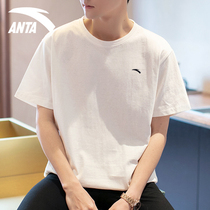 Anta short sleeve T-shirt mens official website flagship 2021 Spring Summer new loose fitness pure white t sports shirt half sleeve