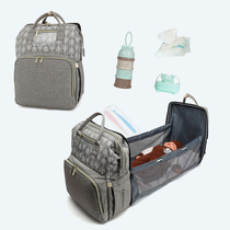 2020 New Portable Folding Crib Mummy Bag Multifunctional Large Capacity Outgoing Mother and Baby Bag Backpack